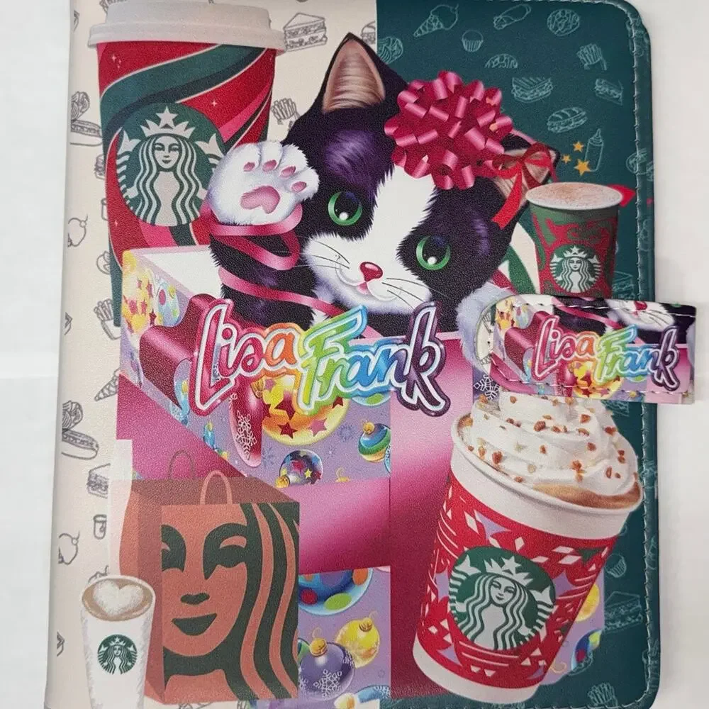 Starbucks Lisa Frank A5 binder WITH matching paper